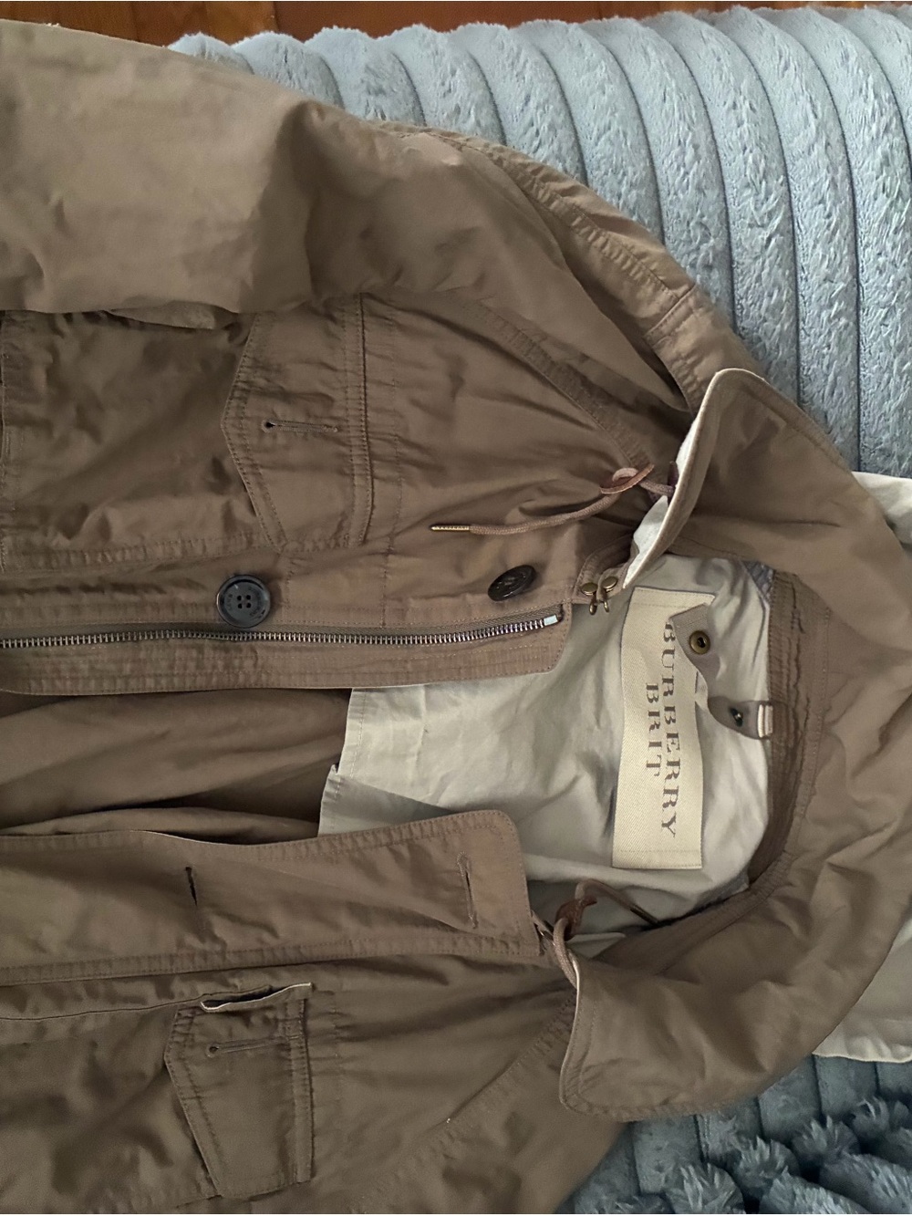 Burberry Tan Hooded Field Jacket in Khaki
